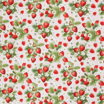 Berry Sweet - Strawberries Bouquet Pink Yardage