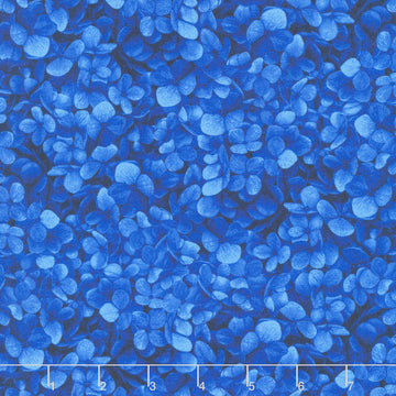 Midnight Bloom - Packed Hydrangea Petals Navy Yardage