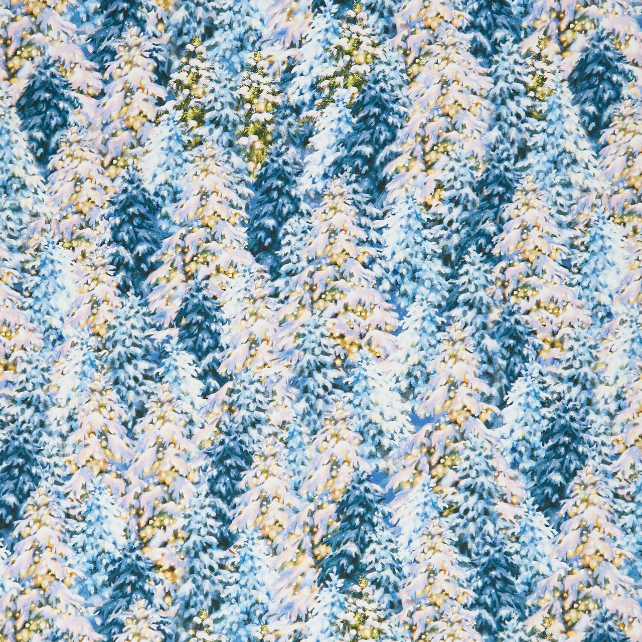 Christmas Eve - Evergreens With Christmas Light Icicle Yardage