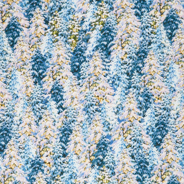 Christmas Eve - Evergreens With Christmas Light Icicle Yardage