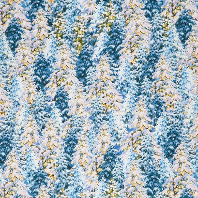 Christmas Eve - Evergreens With Christmas Light Icicle Yardage