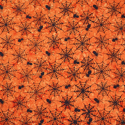 Tonga Batiks - Haunted Spiders Orange Yardage