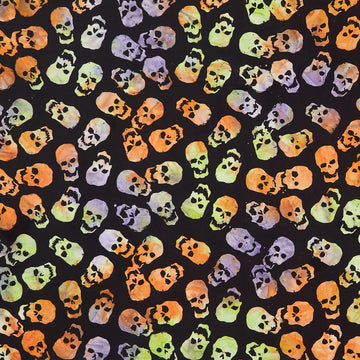 Tonga Batiks - Haunted Scary Skulls Haunted Yardage