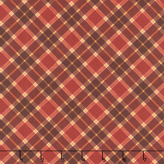 Gather With A Grateful Heart - Bias Plaids Cranberry Yardage