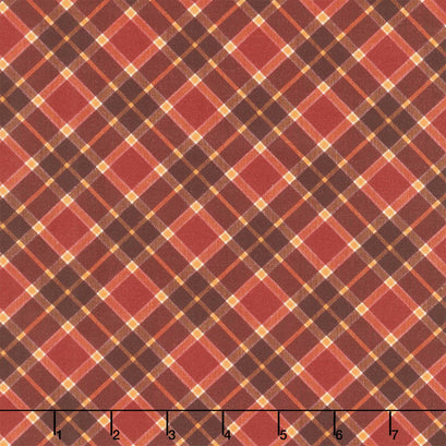 Gather With A Grateful Heart - Bias Plaids Cranberry Yardage