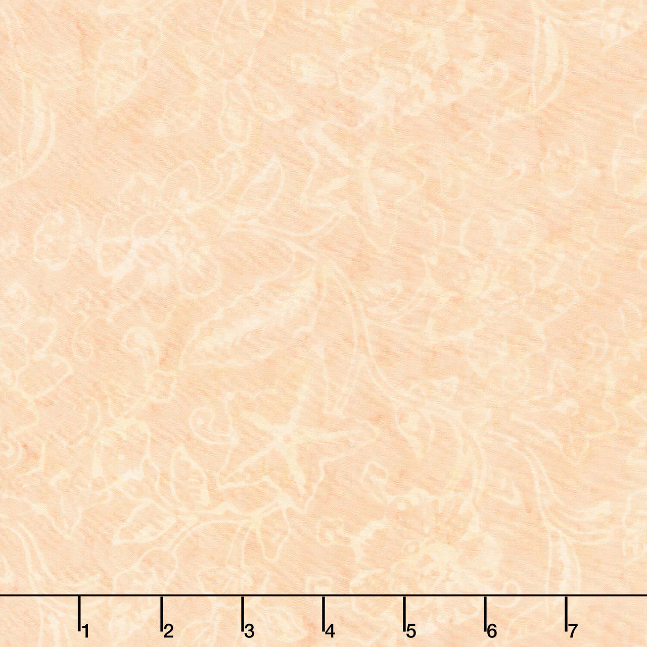 Tonga Batiks - Pastel Pretty Floral Peach Yardage
