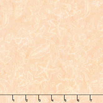 Tonga Batiks - Pastel Pretty Floral Peach Yardage