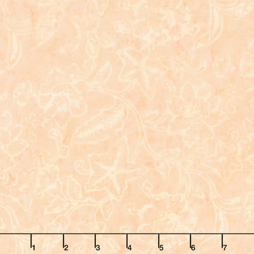 Tonga Batiks - Pastel Pretty Floral Peach Yardage