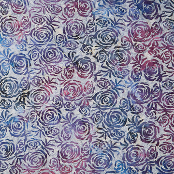 Tonga Batiks - Plumberry Roses Heather Yardage