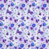 Pansy Perfection - Pansy Bouquet Lilac Yardage