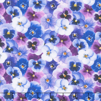 Pansy Perfection - Packed Pansy Floral Pansy Yardage