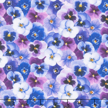 Pansy Perfection - Packed Pansy Floral Pansy Yardage