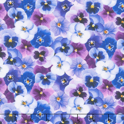 Pansy Perfection - Packed Pansy Floral Pansy Yardage