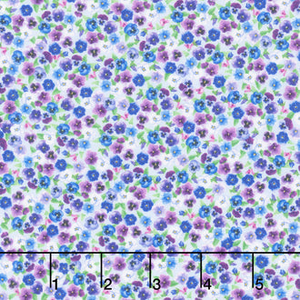Pansy Perfection - Tiny Pansy Floral Multi Yardage