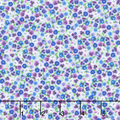 Pansy Perfection - Tiny Pansy Floral Multi Yardage