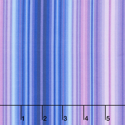 Pansy Perfection - Pansy Stripes Purple Yardage