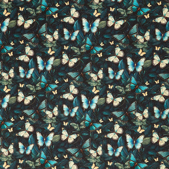 Forest Whispers - Midnight Butterflies Midnight Yardage