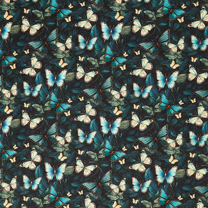 Forest Whispers - Midnight Butterflies Midnight Yardage