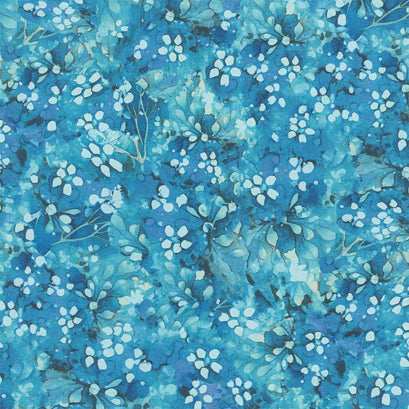 Forest Whispers - Tonal Floral Cobalt Yardage