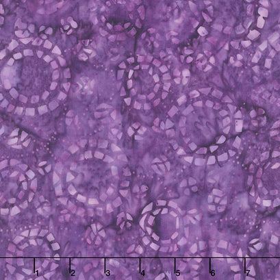 Tonga Batiks - Happy Woodcut and Dots Amethyst Yardage