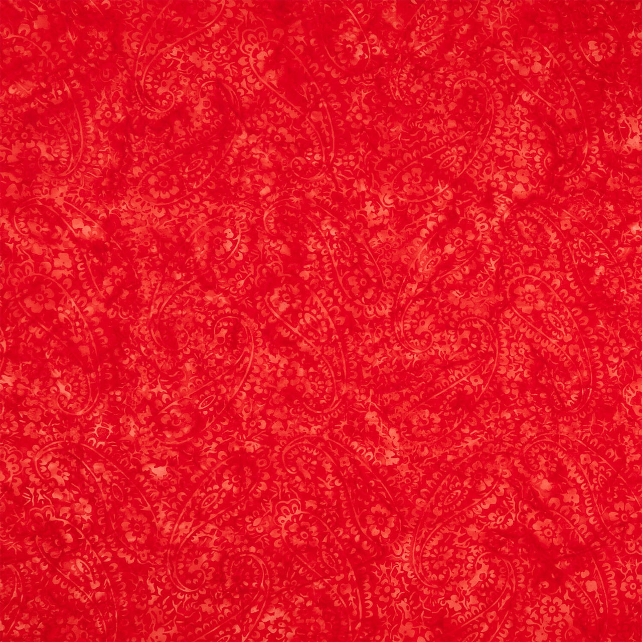 Tonga Batiks - Happy Floral Paisleys Red Yardage