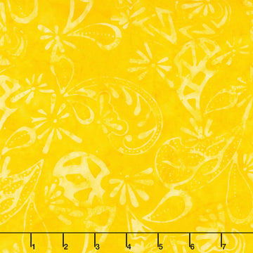 Tonga Batiks - Happy Paisley & Flowers Daffodil Yardage