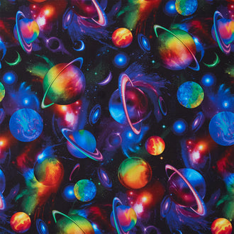 Galaxy - Bright Solar System Black Yardage