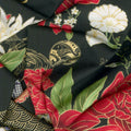 Lotus Garden - Lotus Floral Black Metallic Yardage