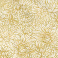 Lotus Garden - Chrysanthemums Cream Metallic Yardage