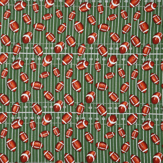 Footballs on Field Green Yardage