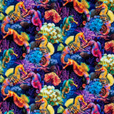 Animals - Reef Seahorses Multi Yardage