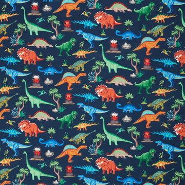 Dinosaur Dig - Dinosaurs Scenic Navy Yardage