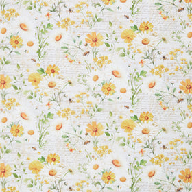 You Are My Sunshine - Daisies & Sunflowers With Text Beige Yardage