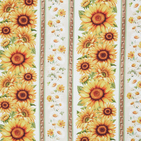 You Are My Sunshine - Sunflower 11" Stripe Cream Yardage