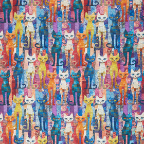 Sophisticat - Packed Quilt Cats Multi Yardage