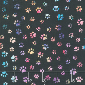 Sophisticat - Paw Prints Black Yardage