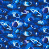 Spaced Out - Tossed Planets Navy Yardage