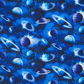 Spaced Out - Tossed Planets Navy Yardage