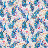 Wild Beauty - Peacock On Floral Multi Yardage