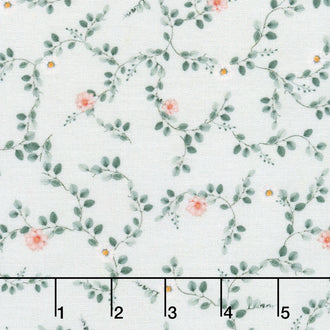 Til The Cows Come Home - Tiny Floral Vines Blue Yardage