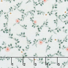 Til The Cows Come Home - Tiny Floral Vines Blue Yardage