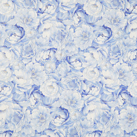 Moonlight - Packed Floral Blue Metallic Yardage