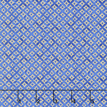 Moonlight - Asian Blue Geo Blue Metallic Yardage