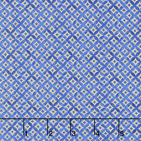 Moonlight - Asian Blue Geo Blue Metallic Yardage
