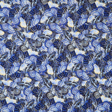 Moonlight - Packed Butterflies Indigo Metallic Yardage