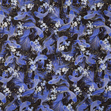 Moonlight - Butterfly Koi Fish Black Metallic Yardage