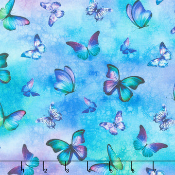 Meadow Bloom - Dreamy Butterflies Multi Digitally Printed Yardage