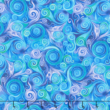 Meadow Bloom - Swirl Patterns Purple Digitally Printed Yardage
