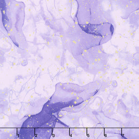 Evening Glow - Water Paint Texture Purple Metallic Yardage