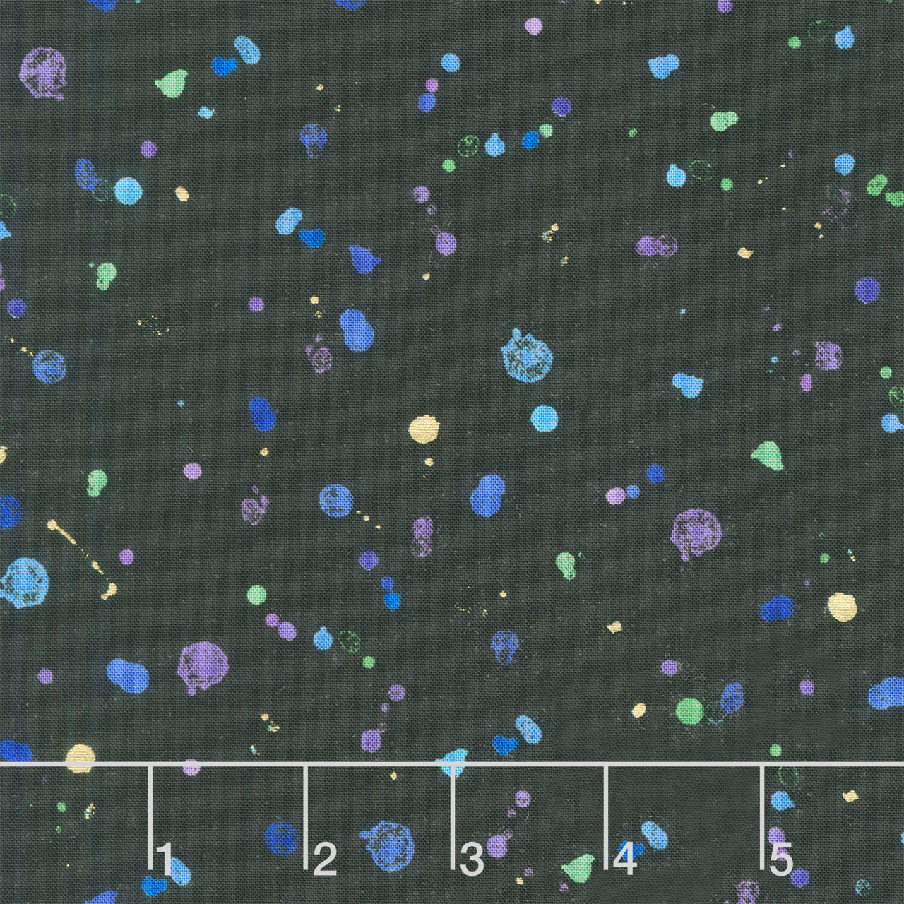 Evening Glow - Splash Paint Dots Black Metallic Yardage